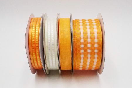 Conjunto de cintas de organza transparente en tono naranja vibrante